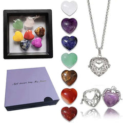 Set of crystals and chain with pendant