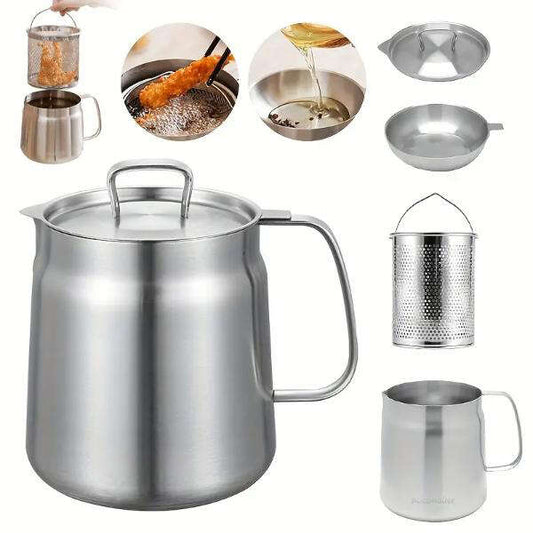 2 in 1 Stainless steel oil pot